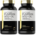 Carlyle Pumpkin Seed Oil 3000mg - 200 Softgels - Non-GMO, Gluten Free, Cold-Pressed - Pack of 2