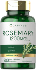 Carlyle Rosemary Capsules 1200mg | 200 Count | Non-GMO & Gluten-Free Extract
