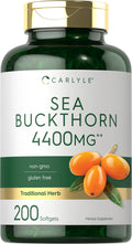 Carlyle Sea Buckthorn Oil Capsules 4400mg – 200 Softgels | Non-GMO, Gluten Free