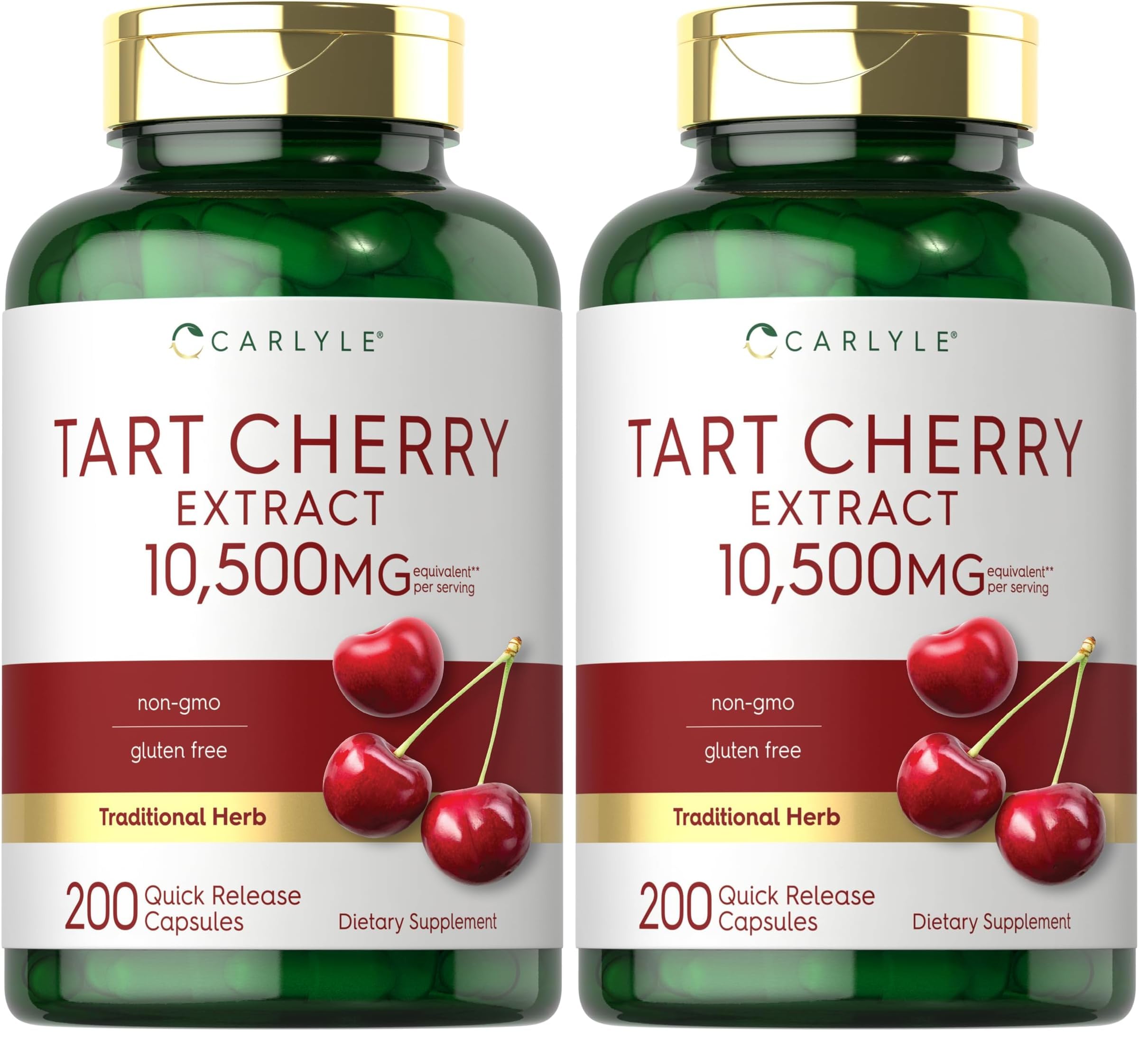 Carlyle Tart Cherry Capsules – 10,500mg, Pack of 2 | Non-GMO, Gluten Free | Tart Cherry Juice Extract