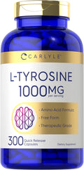 Carlyle Tyrosine Capsules 1000mg – 300 Ct | Therapeutic Grade | Gluten Free, Non-GMO