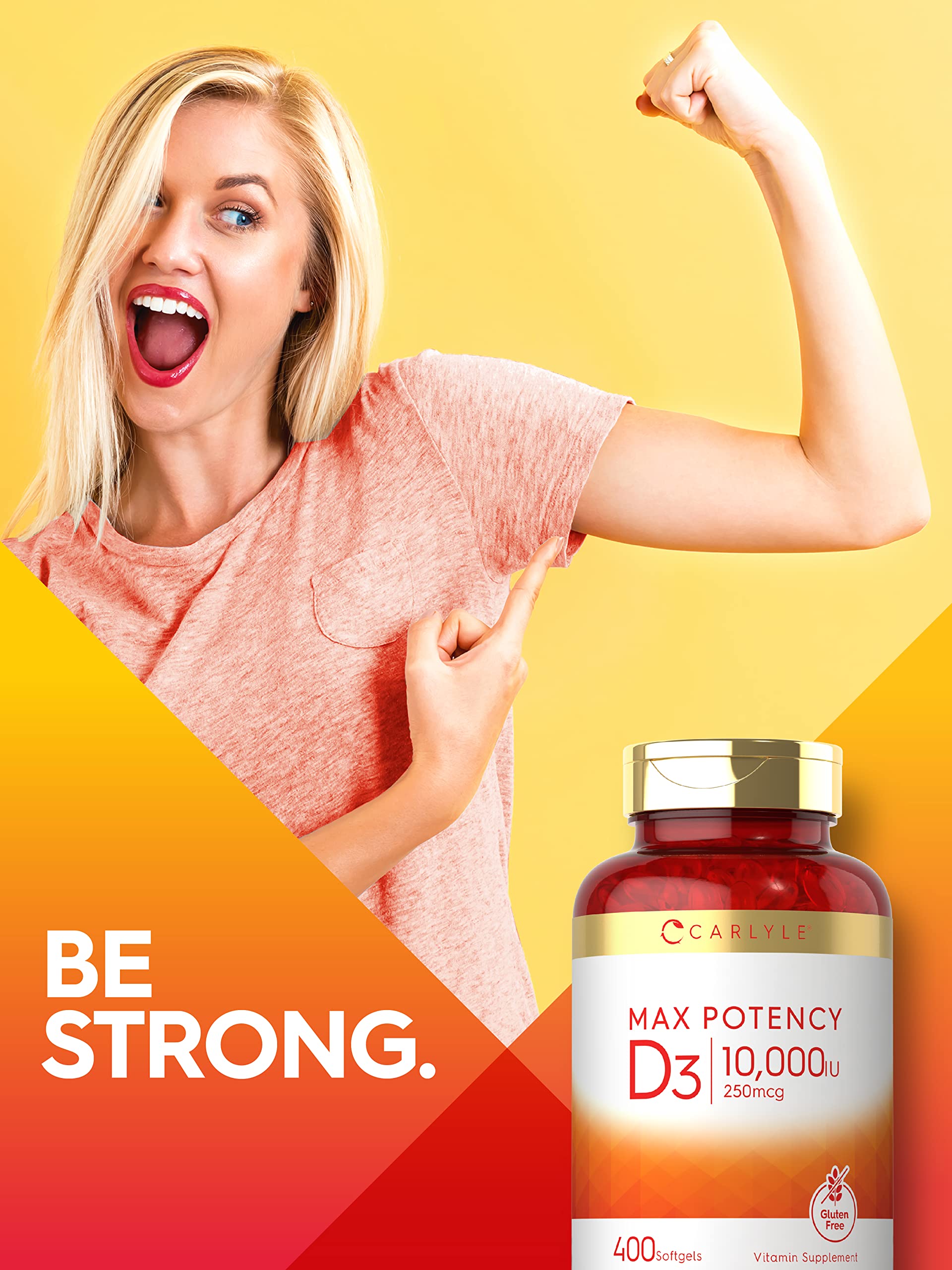 Carlyle Vitamin D 10,000 IU | 400 Softgels | Value Size | Max Potency | Non-GMO, Gluten Free