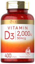 Carlyle Vitamin D3 2000IU Softgels - 400 Count | Non-GMO, Gluten Free | 50 mcg