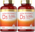 Carlyle Vitamin D3 5000 IU Softgels – 125 mcg Value Size Pack of 2 – Non-GMO & Gluten Free
