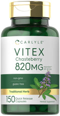 Carlyle Vitex Chasteberry 820mg – 150 Capsules | Non-GMO & Gluten Free
