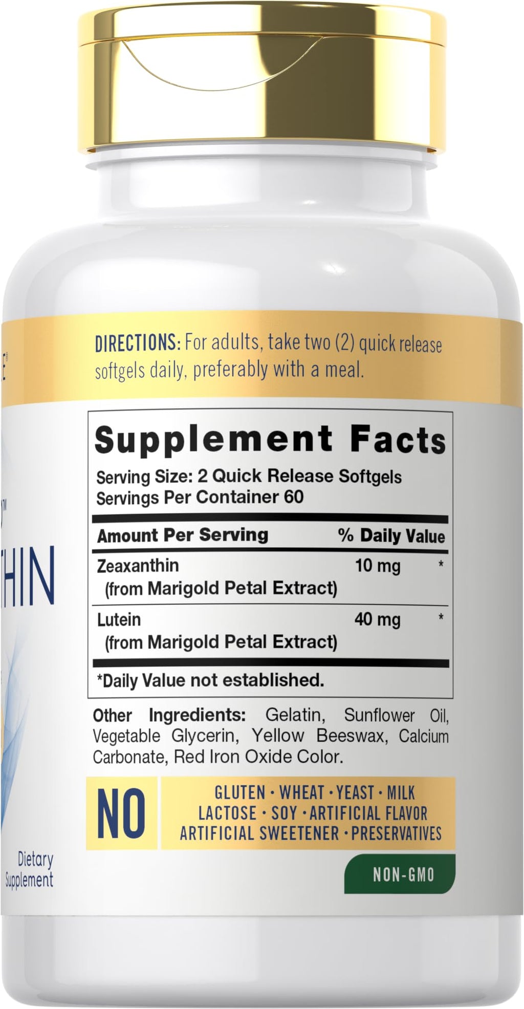 Carlyle Zeaxanthin 10mg | 120 Softgels – Eye Health with Lutein | Non-GMO, Gluten Free