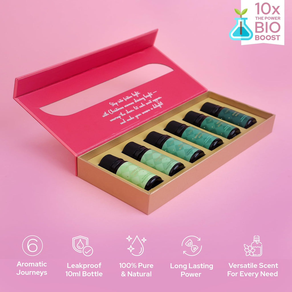 Carnatia Christmas Aroma Oil Set – 6 Cozy Scents for Diffusers, Relaxation & Holiday Gifting