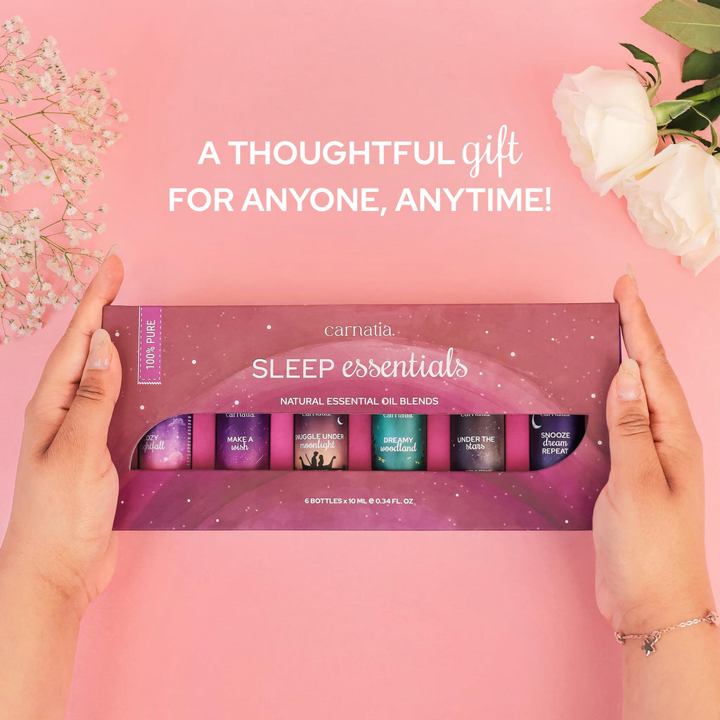 Carnatia Sleep Essentials Essential Oil Set - 6 Calming Blends for Deep Sleep & Relaxation