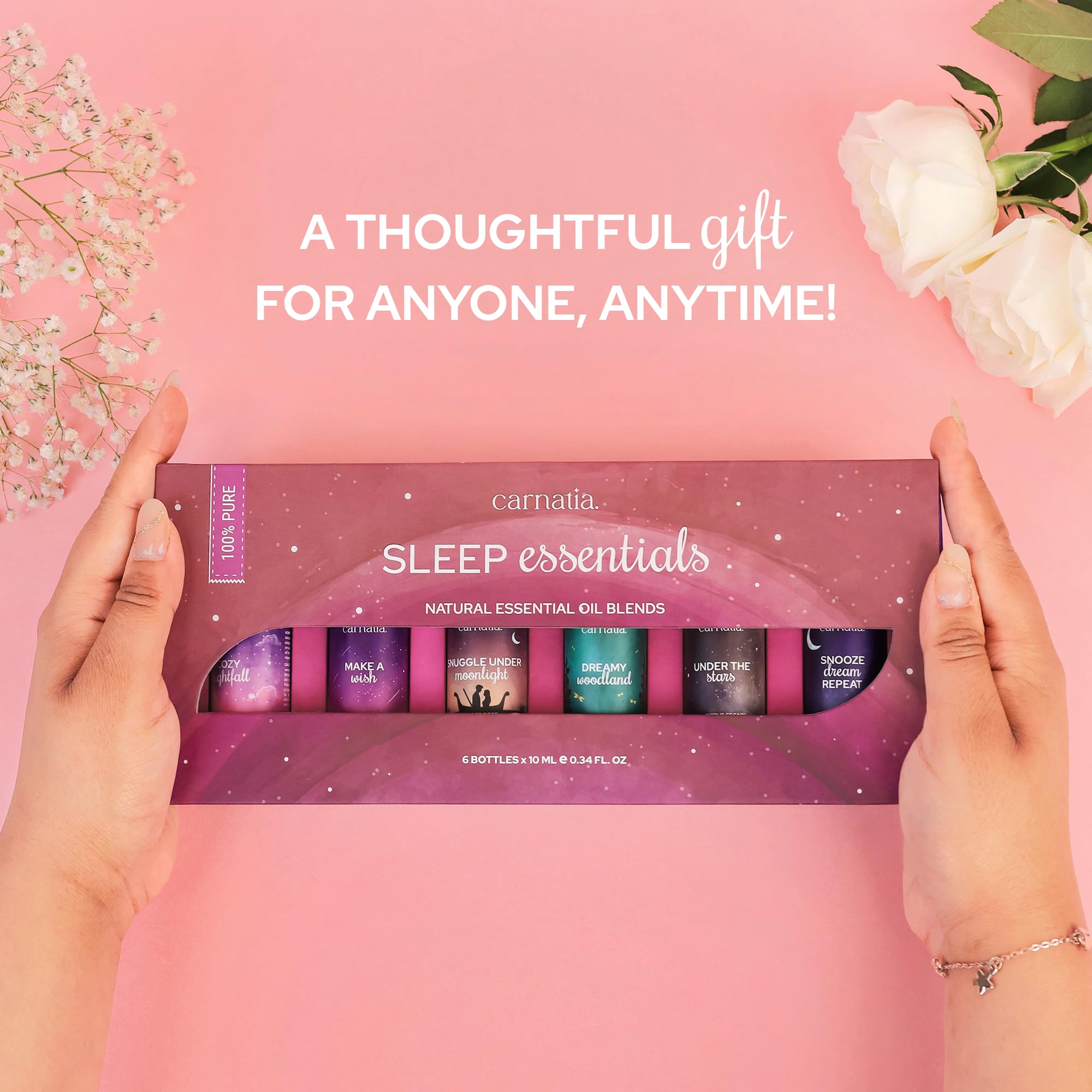 Carnatia Sleep Essentials Essential Oil Set - 6 Calming Blends for Deep Sleep & Relaxation