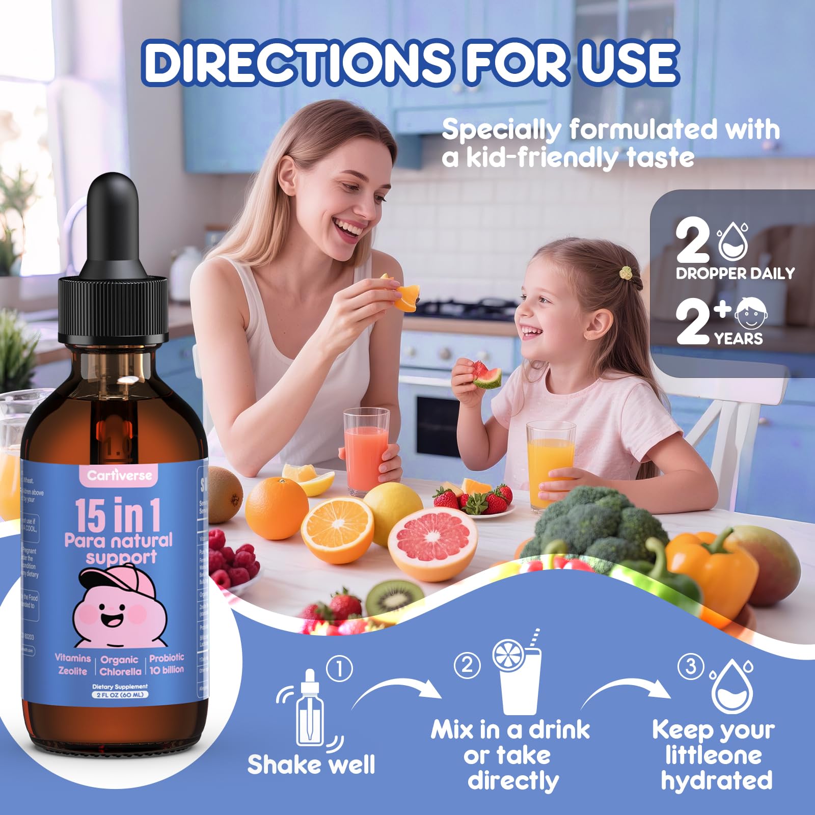 Cartiverse Parasite Cleanse for Humans & Kids – Zeolite Detox Drops (2 Fl Oz)