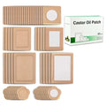 60 Pcs Castor Oil Pack Patches – 4 Sizes, Disposable Self-Adhesive Breathable Organic Cotton Pads