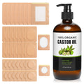 Castor Oil Pack Set - 38 Patches, 16oz Organic Cold-Pressed Castor Oil