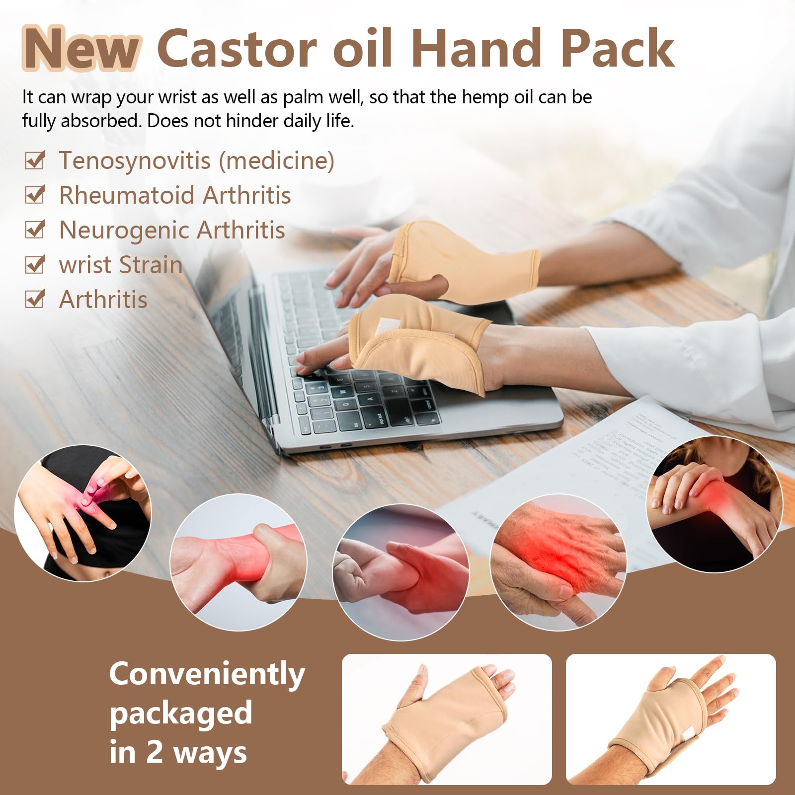 12 Pcs Castor Oil Pack Wraps – Organic Cotton Flannel Castor Oil Packs for Stomach & Body