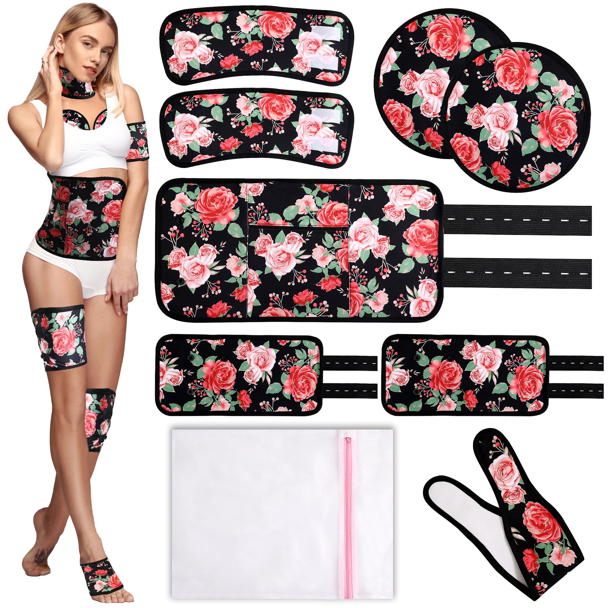 Castor Oil Pack Wrap Organic Cotton Kit – 9 Pcs, Adjustable Straps, Reusable & Machine Washable