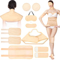 10Pcs Castor Oil Pack Wrap Kit – Organic Cotton, Reusable Castor Oil Packs for Eyes, Shoulders, Neck, Back, Hands, Feet