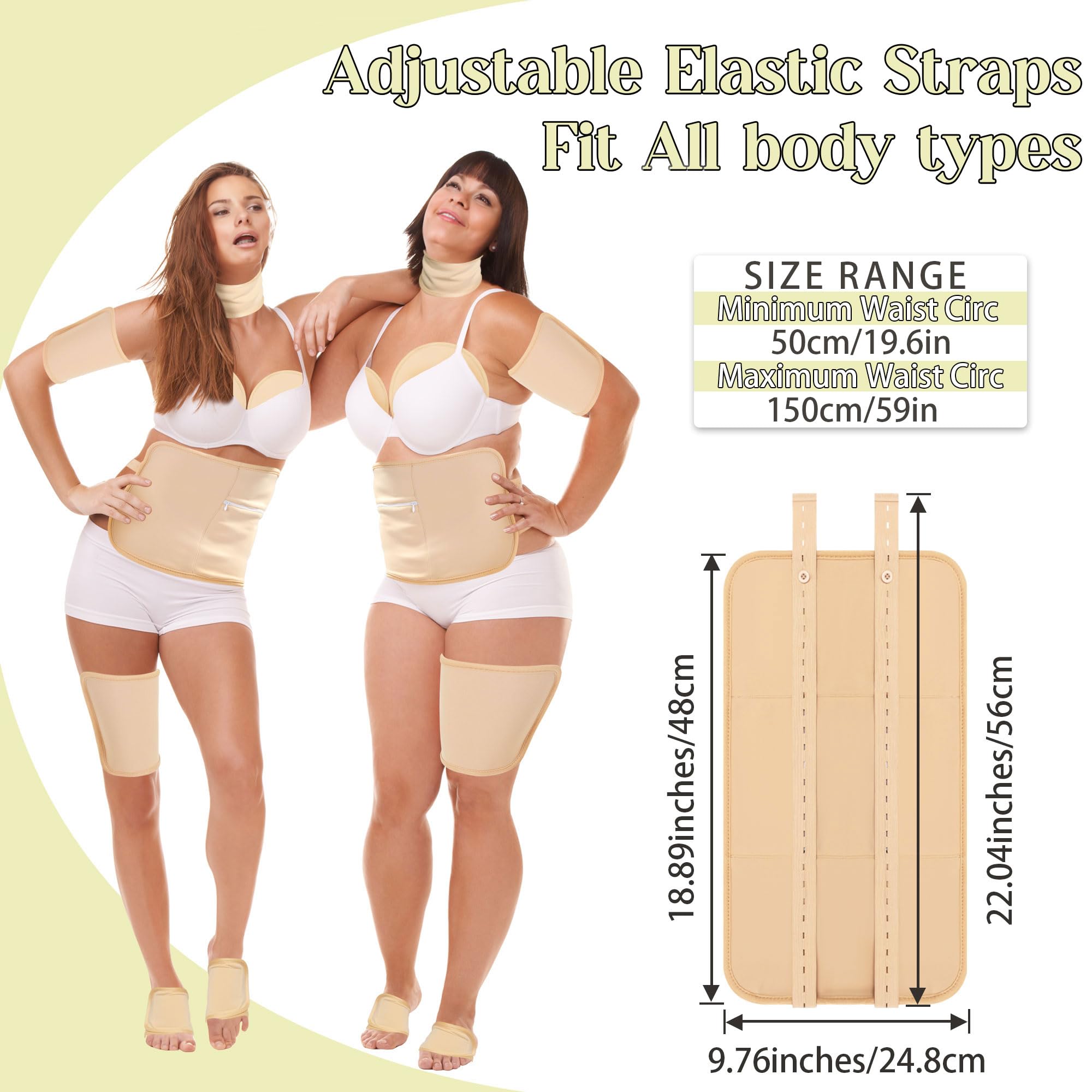 9 Pcs Castor Oil Pack Wrap Kit — Organic Cotton, Reusable Pads, Adjustable Straps