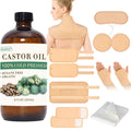 13 Pcs Castor Oil Pack Wrap Kit – Organic Cold-Pressed Castor Oil & Reusable Pads