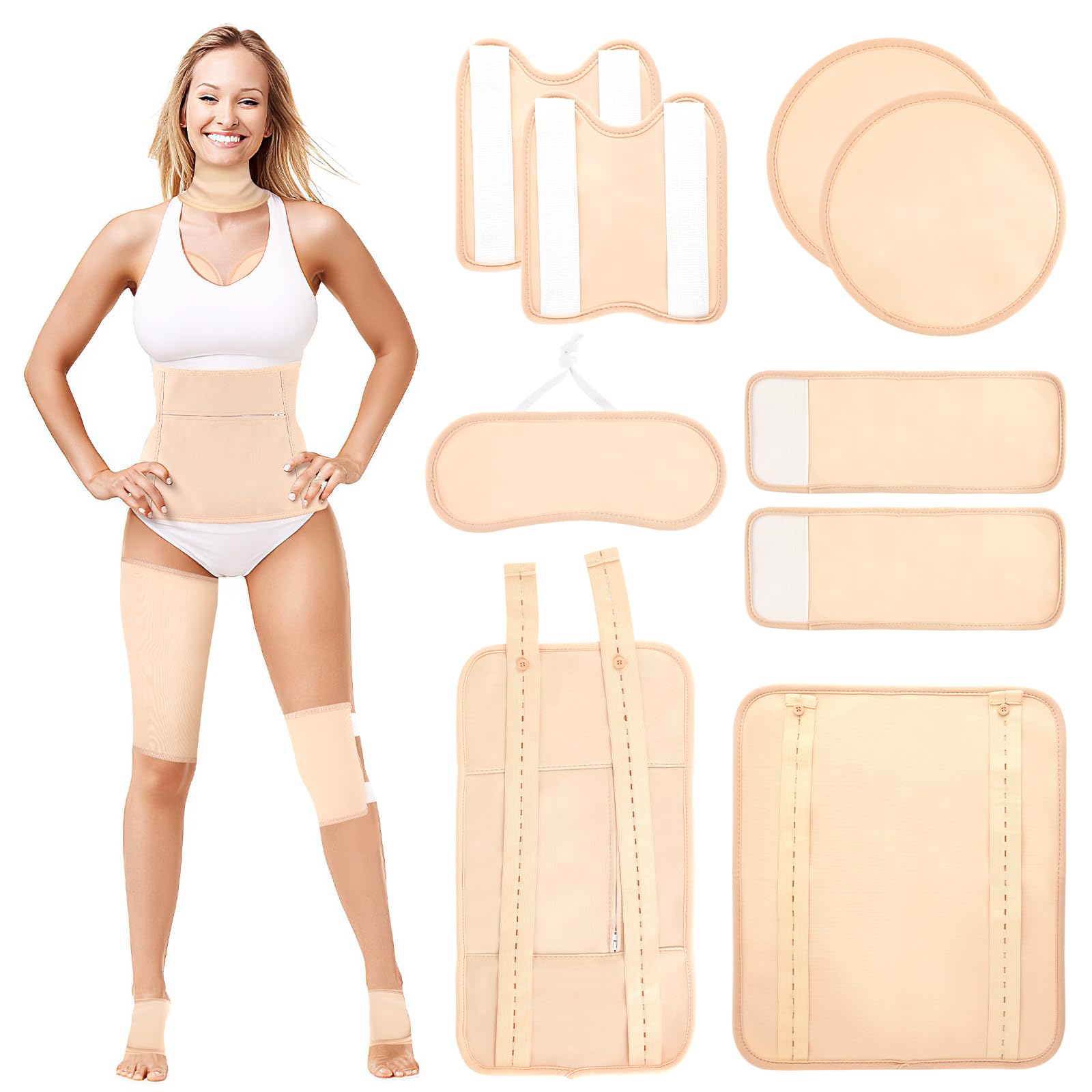 Castor Oil Pack Wrap Kit - 9 Pcs, Reusable & Adjustable