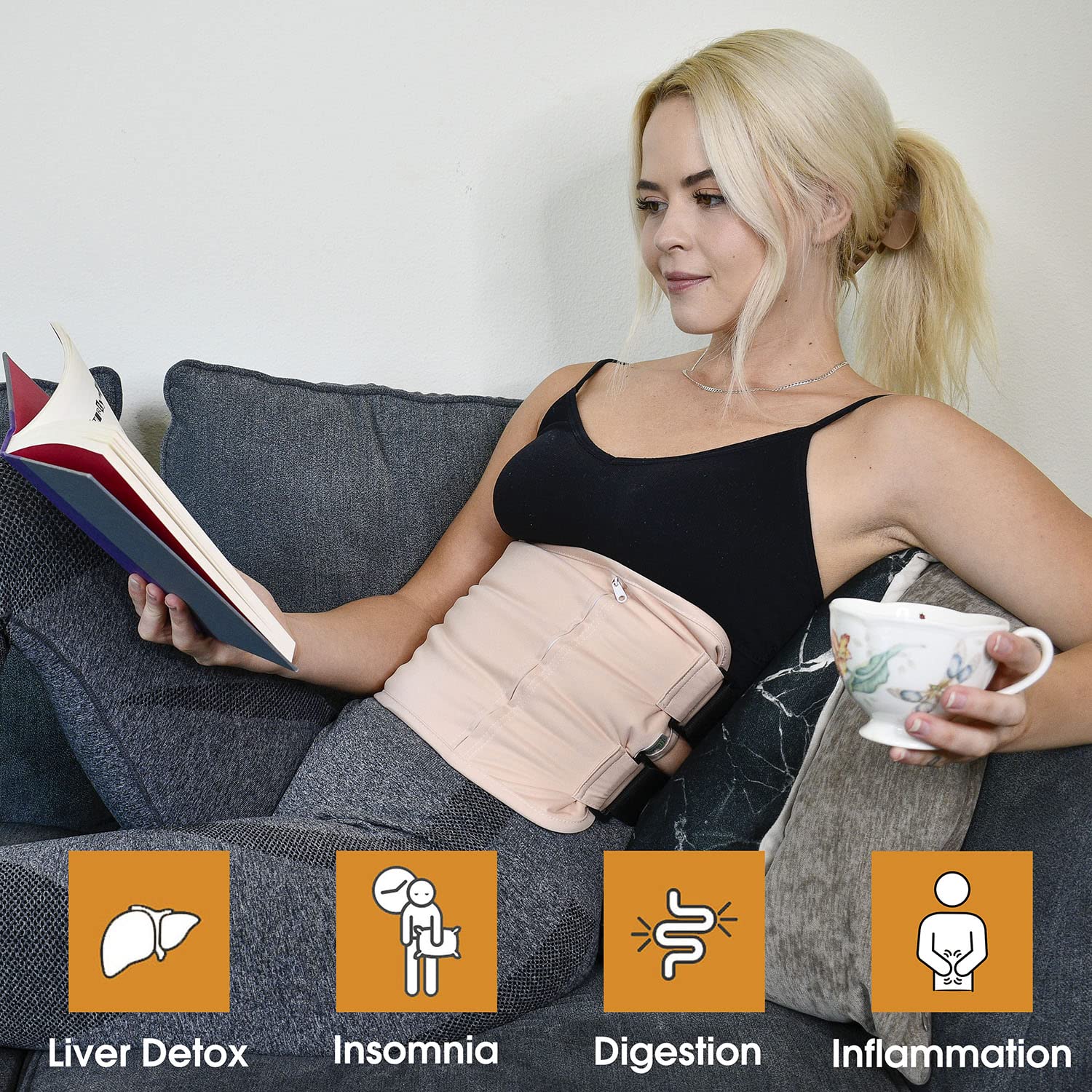 Castor Oil Pack Wrap for Stomach - Liver Detox & Pain Relief