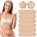 60 Pcs Castor Oil Patches - Disposable Organic Cotton Self-Adhesive Navel & Body Wrap (Brown)