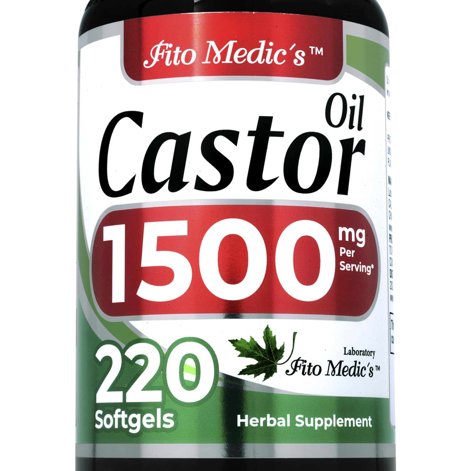 FITO MEDIC'S Lab Castor Oil Pills - 220 Softgels, 1500 mg | Ultra High Absorption