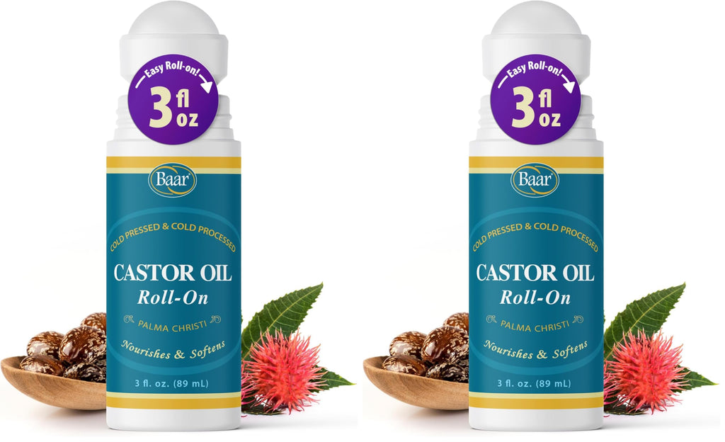 Baar Products Castor Oil Roll-On 3 oz – Pack of 2 | Health & Beauty