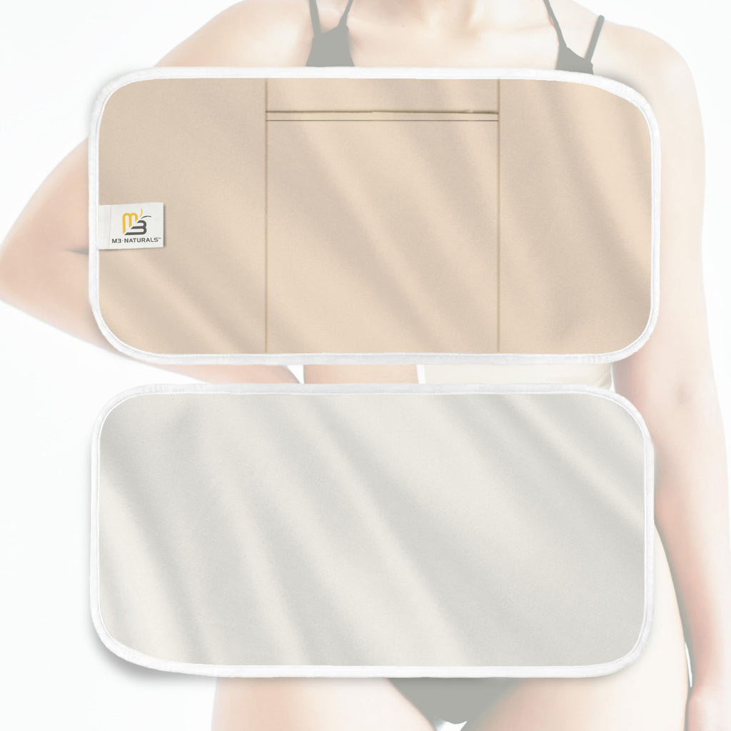 Castor Oil Wrap - Organic Cotton Detox & Wellness Pack, Reusable & Adjustable (Beige)