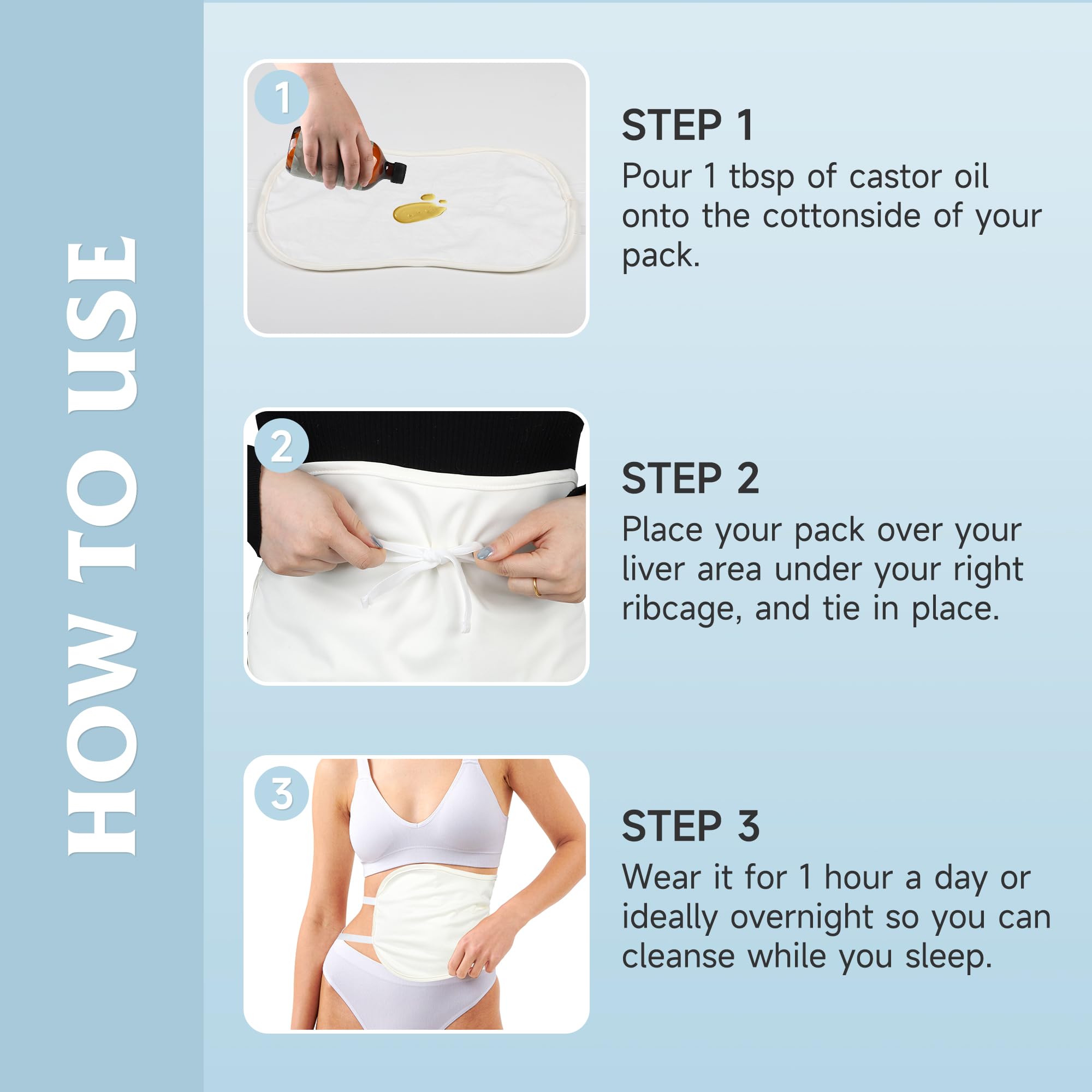Castor Oil Pack Wrap with Organic Cotton – Reusable Liver Detox