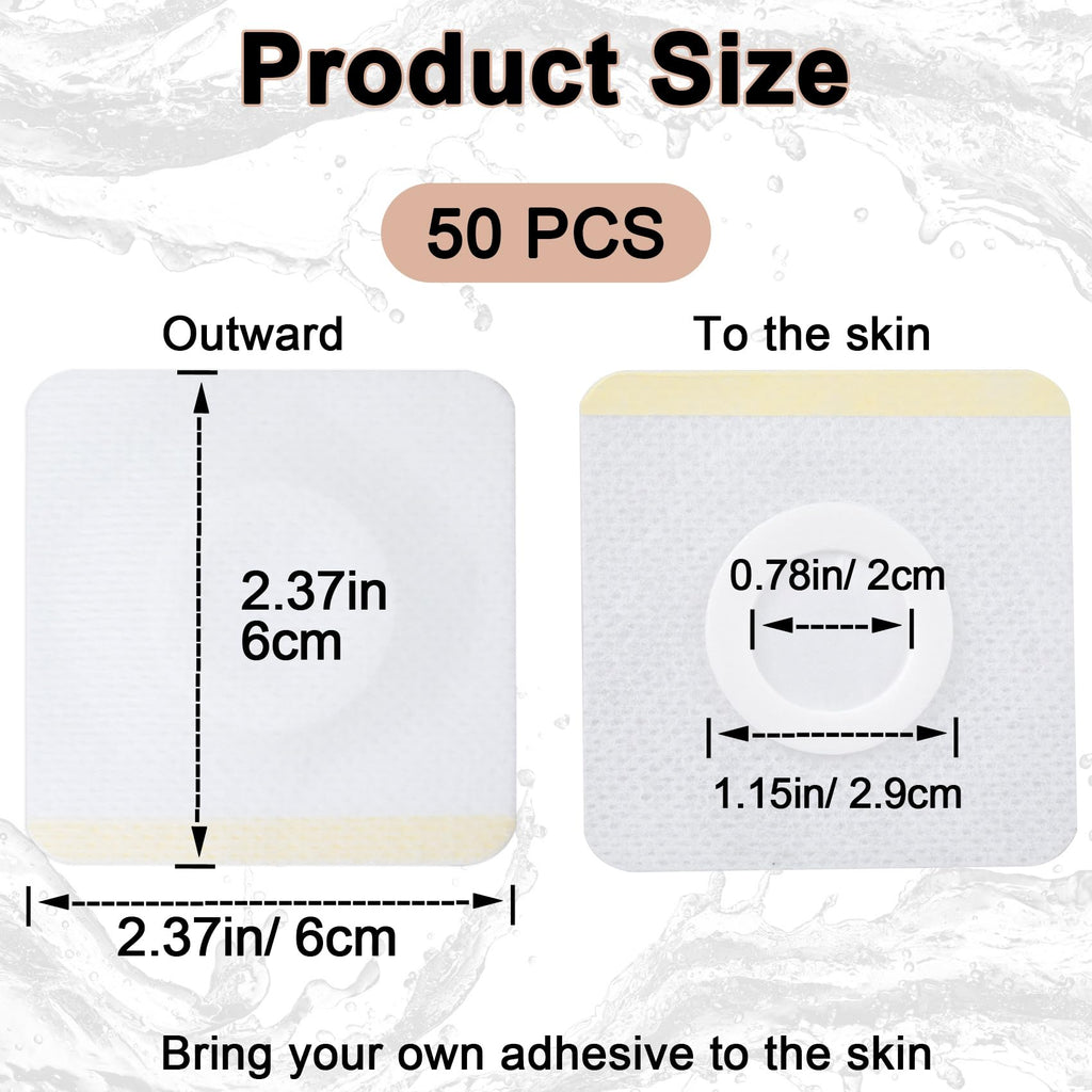 Joez Wonderful 50 Pcs Disposable Castor Oil Pack Wrap - Self-Adhesive Belly Button Patches (Organic Cotton, White)
