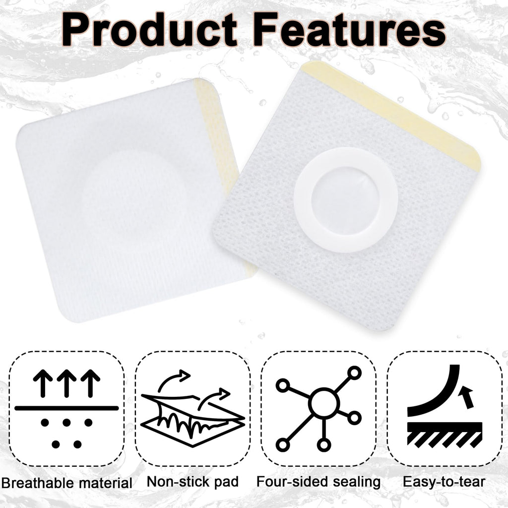 Joez Wonderful 50 Pcs Disposable Castor Oil Pack Wrap - Self-Adhesive Belly Button Patches (Organic Cotton, White)