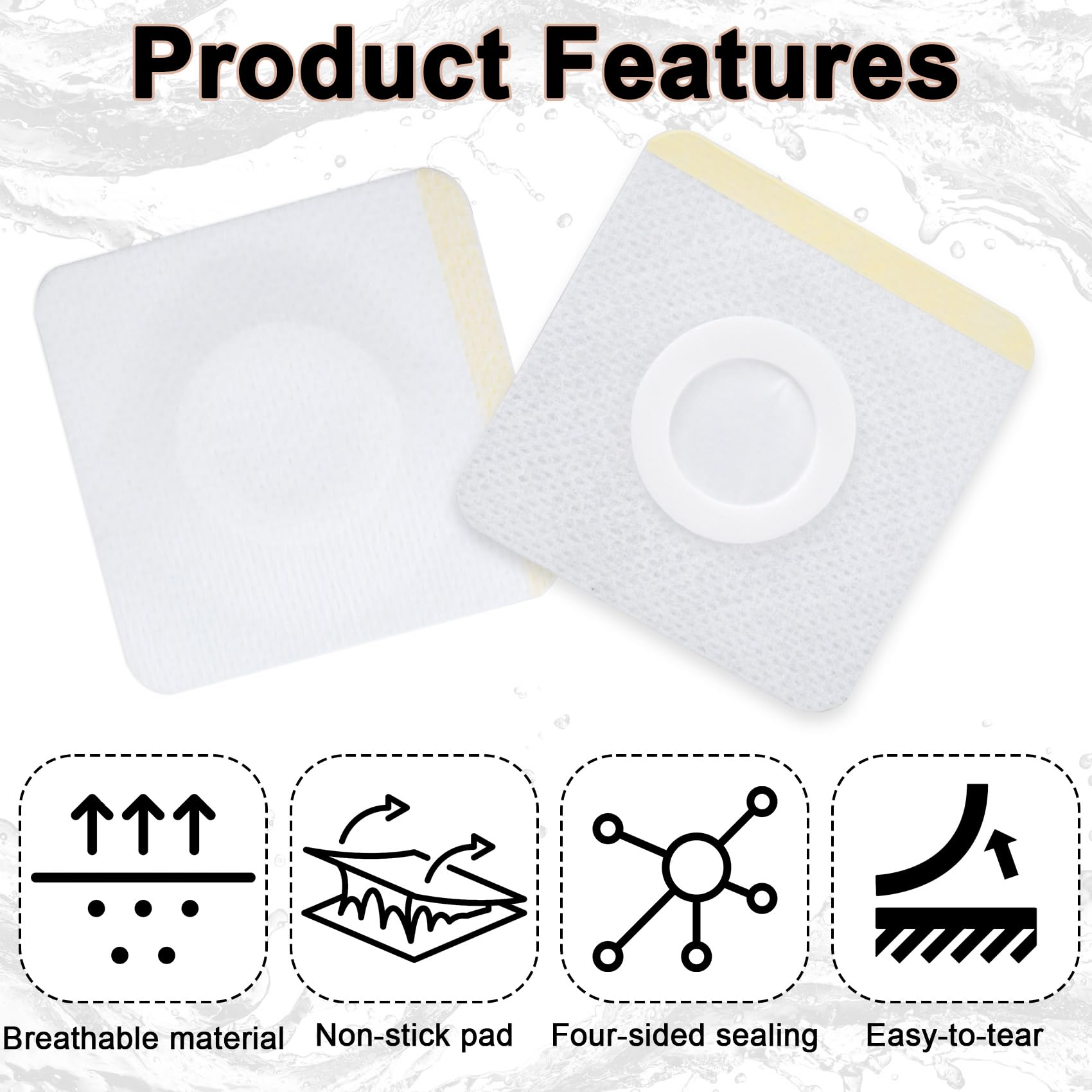 Joez Wonderful 50 Pcs Disposable Castor Oil Pack Wrap - Self-Adhesive Belly Button Patches (Organic Cotton, White)