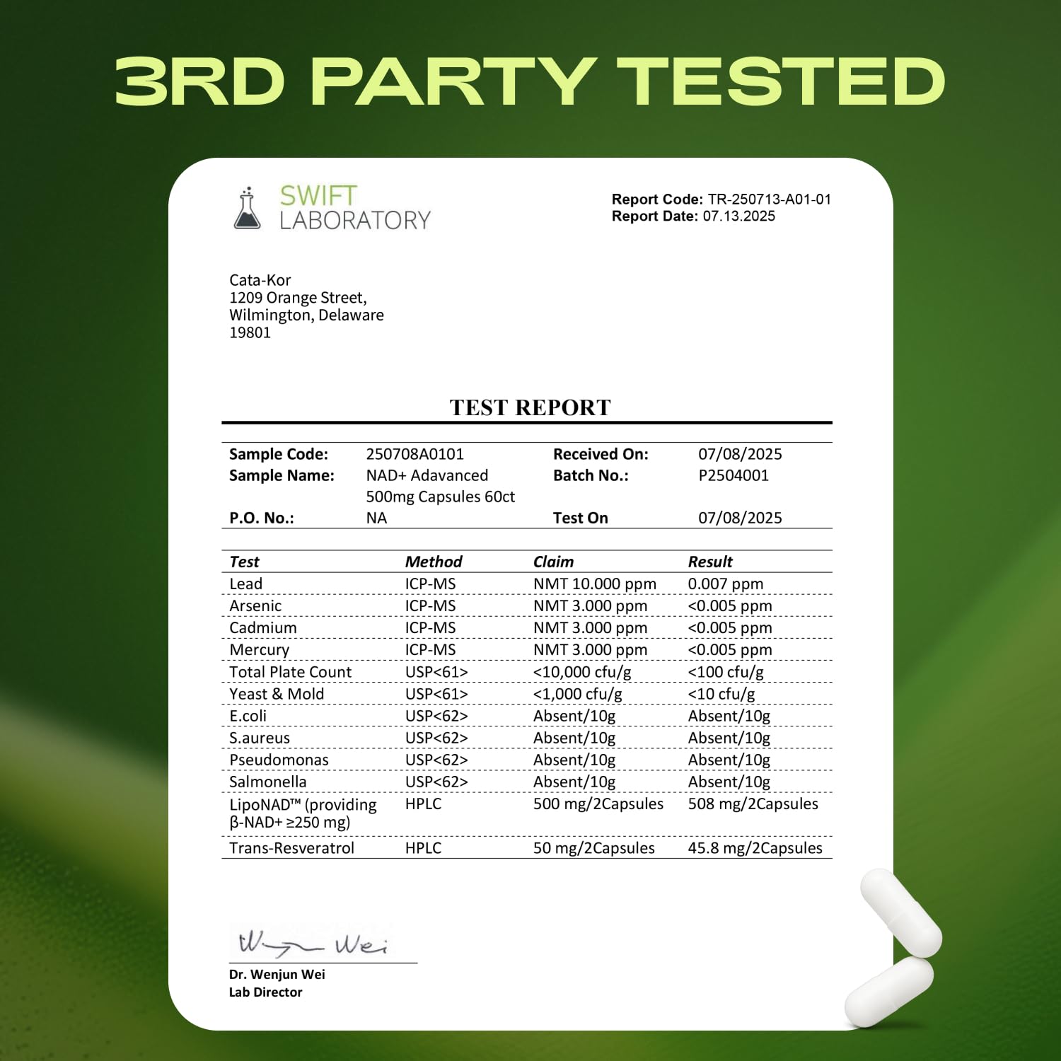 Cata-Kor Liposomal NAD+ with Resveratrol – NMN Alternative | Third-Party Tested