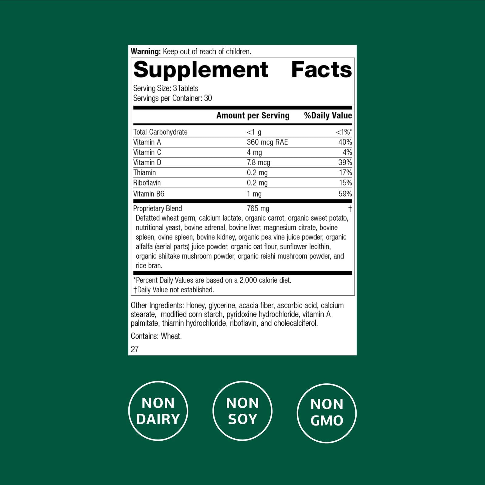 Catalyn by Standard Process - General Well-Being Tablet with Antioxidant Support (Vitamins A, B6 & D) - 90 Tablets