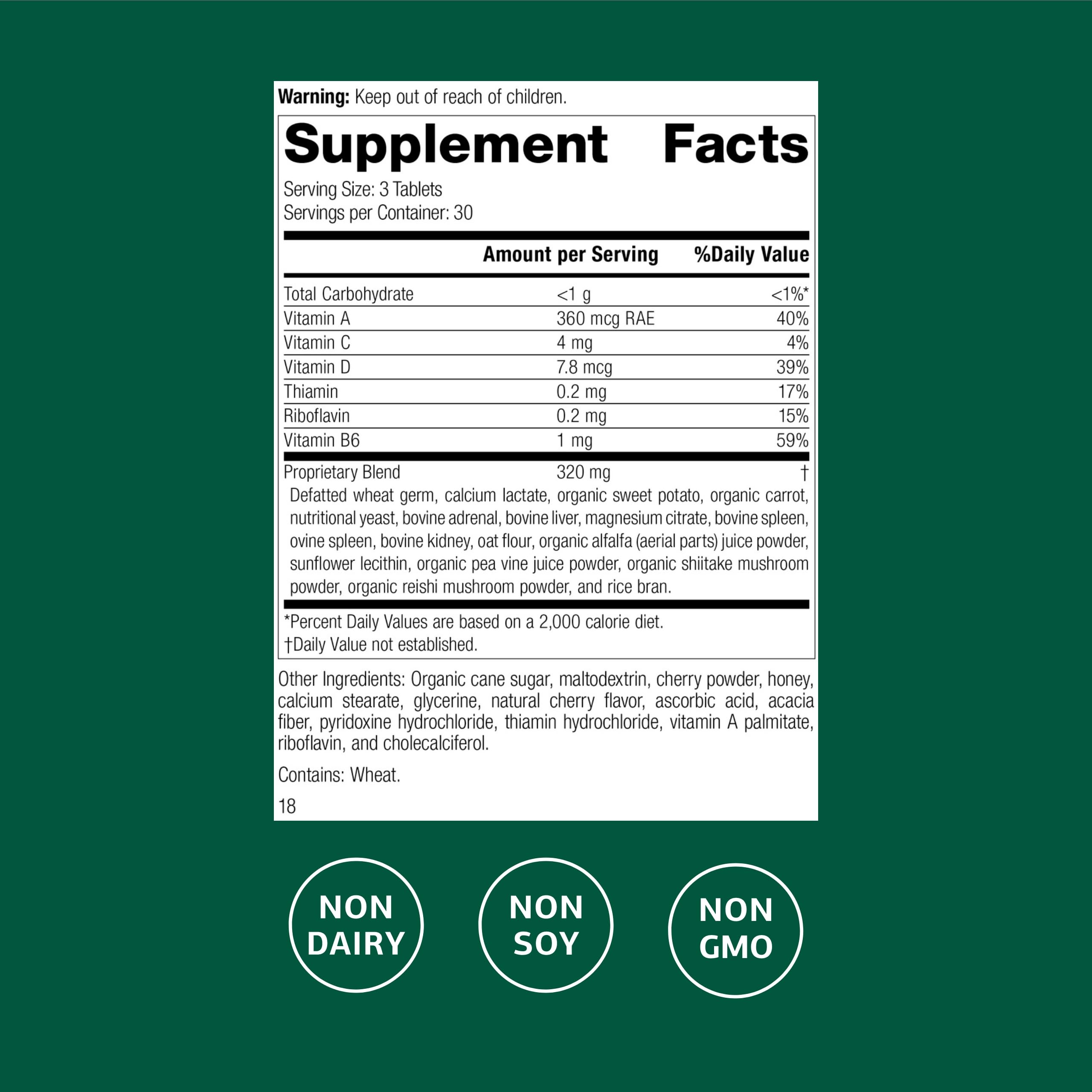 Catalyn Chewable Multivitamin – Whole Food-Based Cell Support – Vitamins A, D & B6 – Non-Dairy & Non-Soy – 90 Tablets