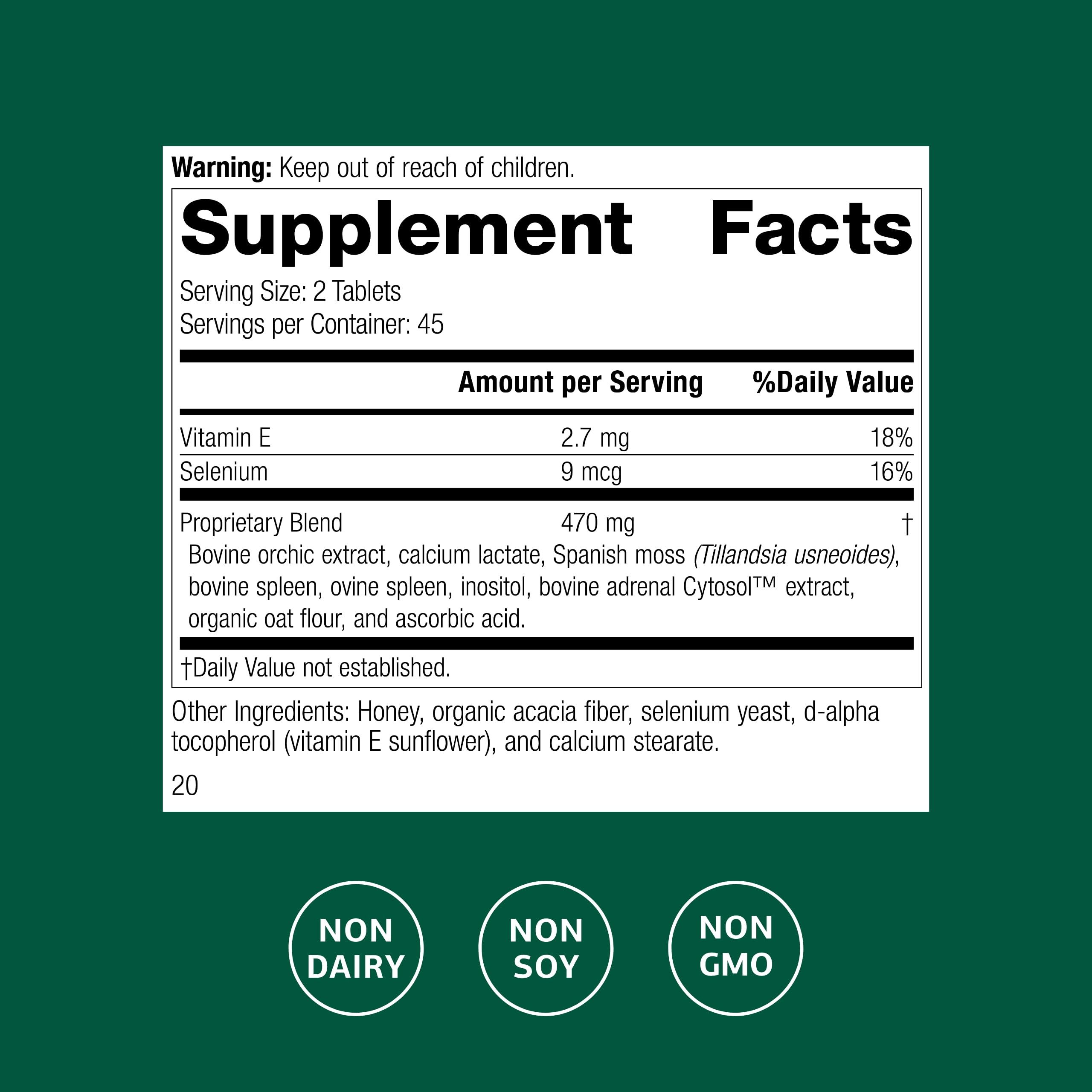 Cataplex E2 by Standard Process – Vitamin E & Selenium for Heart Health (90 Tablets)