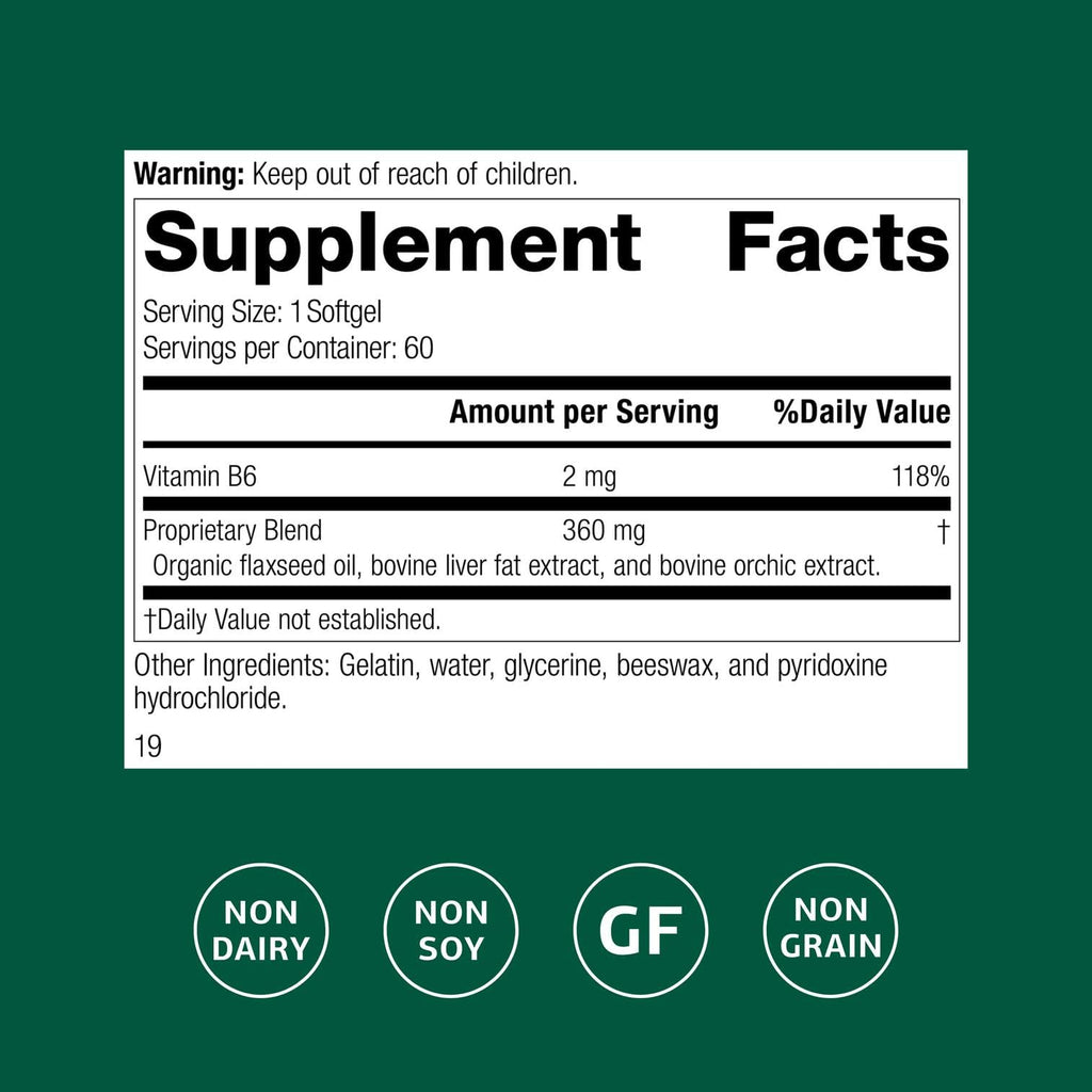 Standard Process Cataplex F – Whole Food Supplement for Metabolism, Skin & Hair Health | Flaxseed Oil, Vitamin B6 | 60 Softgels, Pack of 2