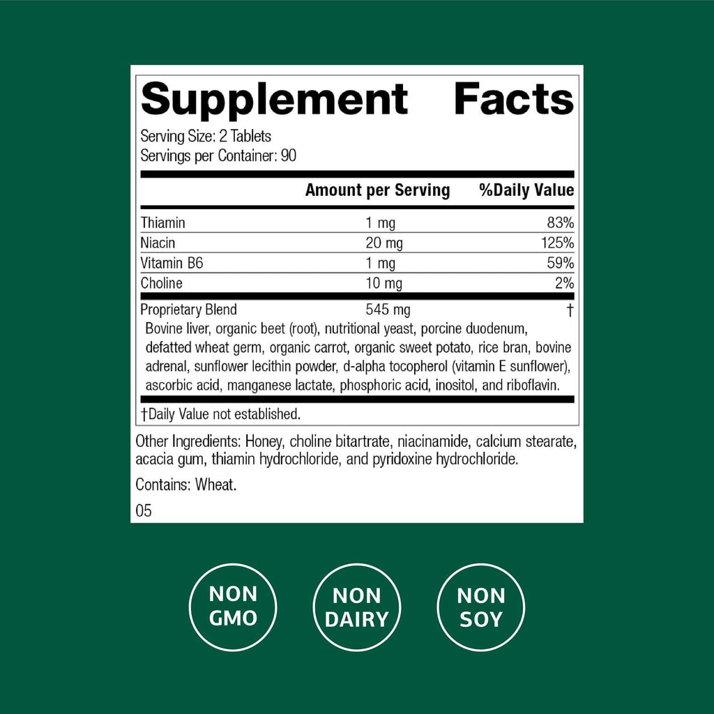 Cataplex B by Standard Process – Nervous System & Heart Health | Energy & Metabolism | 180 Tablets