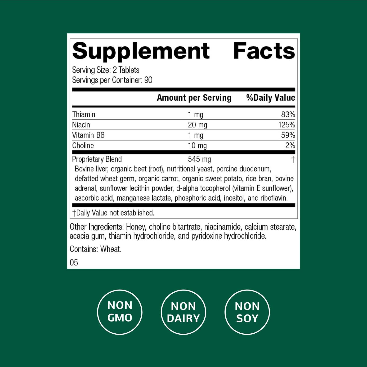 Cataplex B by Standard Process – Nervous System & Heart Health | Energy & Metabolism | 180 Tablets