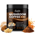 Catfit Mushroom Coffee Powder – 10-Mushroom Blend with Lion’s Mane, Chaga, Cordyceps, L-Theanine | 50 Servings