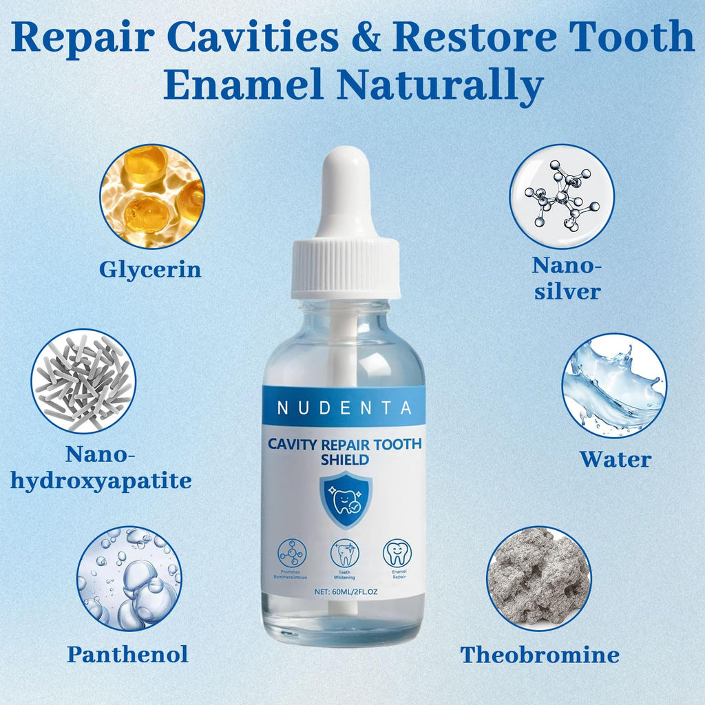 Nudenta Odontic Repair - Cavity Healing Tooth Armor Liquid with Nano Hydroxyapatite Remineralization 60ml