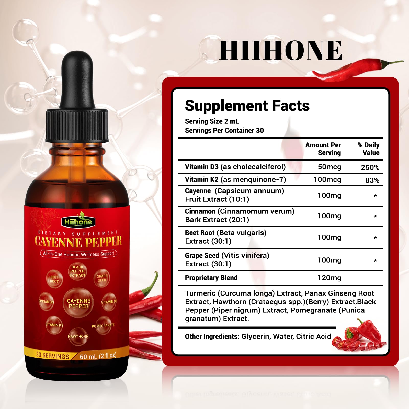 (2 Packs) 10-in-1 Cayenne Pepper Drops – Herbal Digestive & Immune Support – 4 Fl Oz