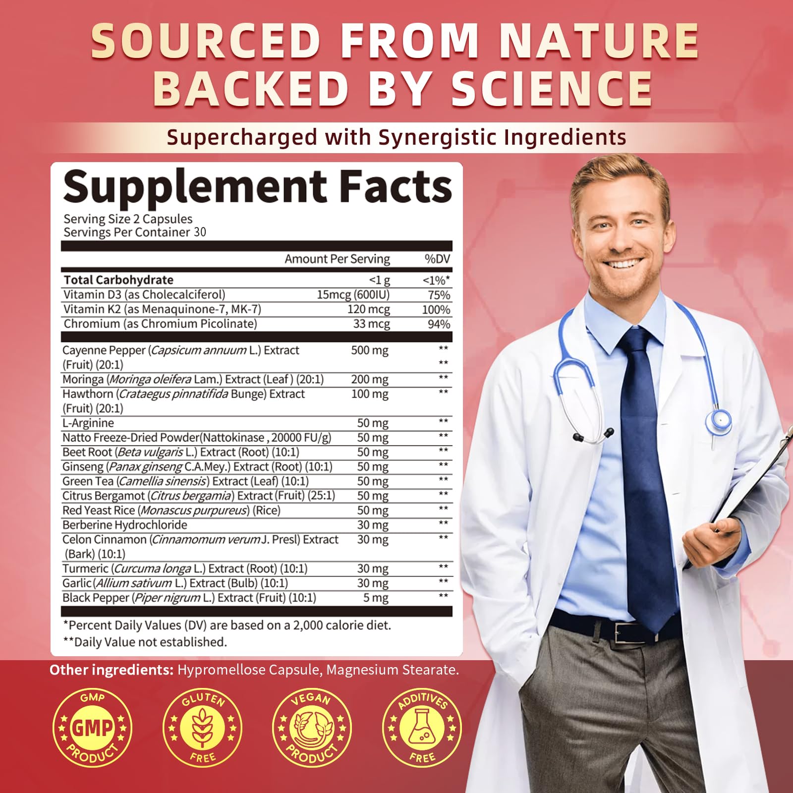 Cayenne Pepper Enteric-Coated Capsules – 18-in-1 Complex (90 Ct) with Moringa, L-Arginine & D3K2 | Supports Circulation & Digestion