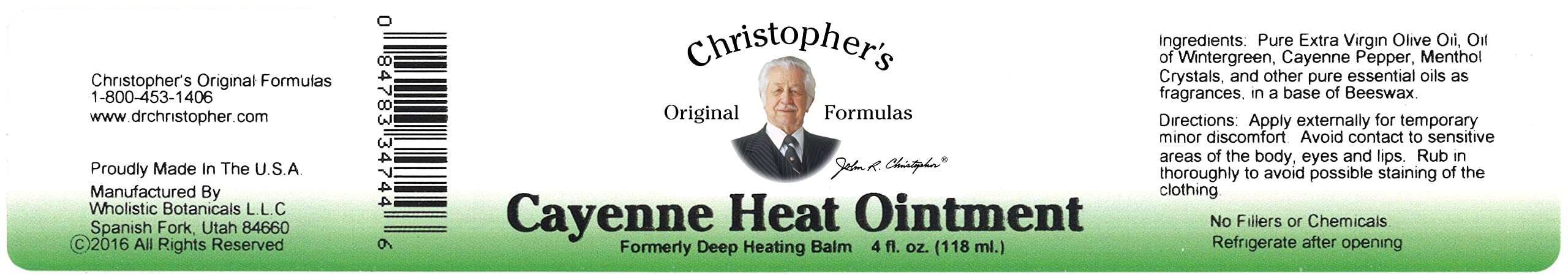 Christopher's Original Formulas Cayenne Heat Ointment – Warming Herbal Topical for Discomfort & Circulation (4 fl oz)