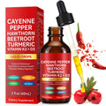 Cayenne Pepper Drops with Hawthorn, Beet Root & Turmeric - Vitamin K2 & D3 Liquid (60ml)