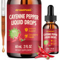 Cayenne Pepper Liquid Drops with Hawthorn, Turmeric Curcumin, Vitamin D3 K2 - 2 fl oz