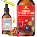 Cayenne Pepper Liquid Drops with Hawthorn & Vitamin D3 K2 – 2 fl oz | Vegan, Non-GMO