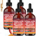 NEW AGE Cayenne Pepper Liquid Drops with Hawthorn Berry, D3 K2, Beet Root, Cinnamon, Turmeric, and Ginseng – 8 oz