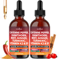 Cayenne Pepper Liquid Drops with Hawthorn Berry, D3 K2 - 4oz
