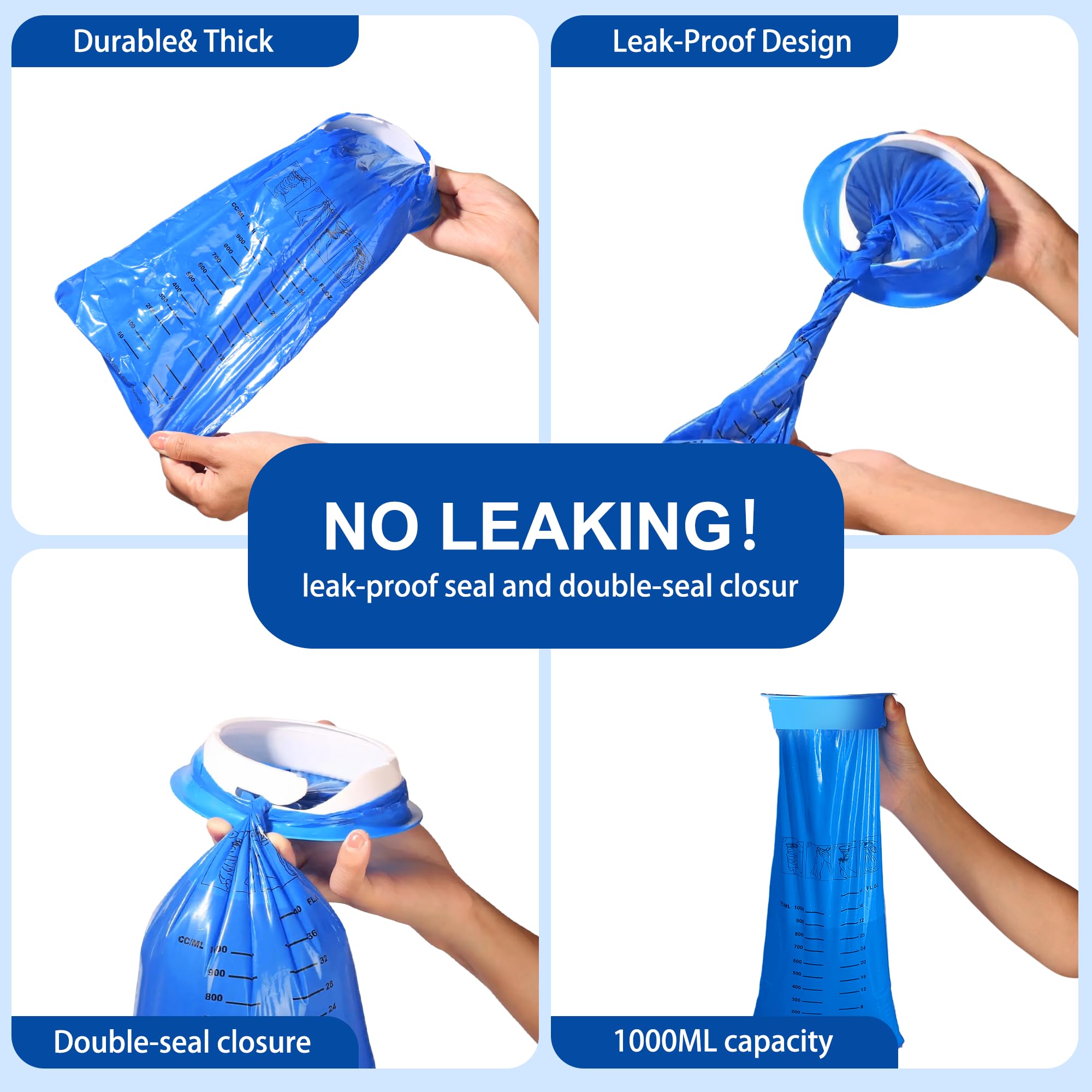CDThinkingU Vomit Emesis Bags – 150 Pack, 1000ml, Leak-Proof Medical-Grade