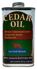 8oz Cedar Oil Can - Essential Eastern Red Cedar Wood Oil (Juniperus virginiana) - Fox Creek Cedar Oil